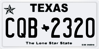 TX license plate CQB2320