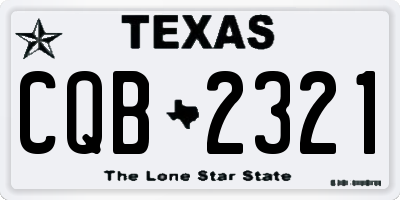 TX license plate CQB2321