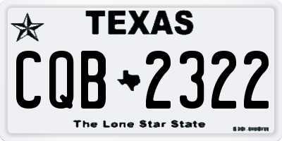 TX license plate CQB2322