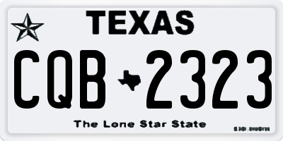 TX license plate CQB2323