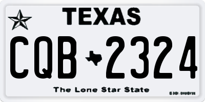 TX license plate CQB2324