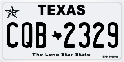 TX license plate CQB2329