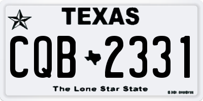 TX license plate CQB2331