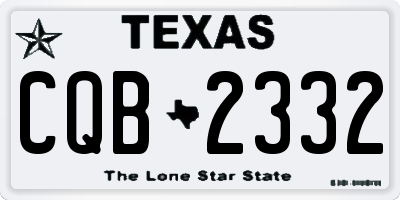 TX license plate CQB2332