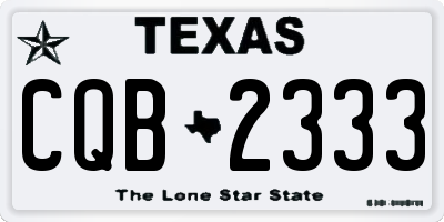TX license plate CQB2333