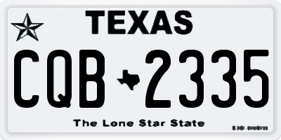 TX license plate CQB2335