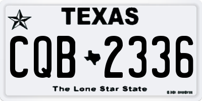 TX license plate CQB2336