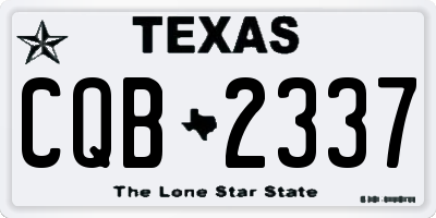 TX license plate CQB2337
