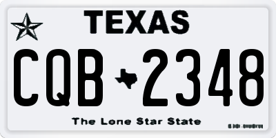 TX license plate CQB2348