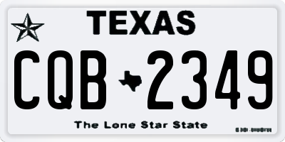 TX license plate CQB2349