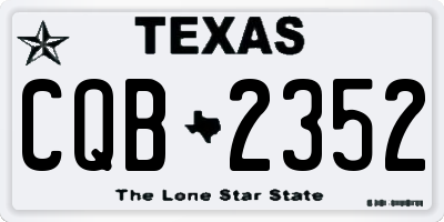 TX license plate CQB2352