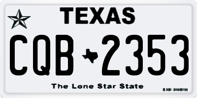 TX license plate CQB2353