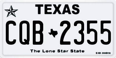 TX license plate CQB2355