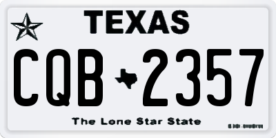 TX license plate CQB2357