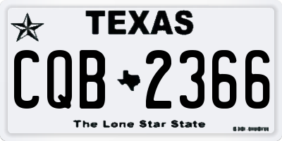 TX license plate CQB2366