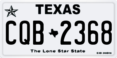 TX license plate CQB2368