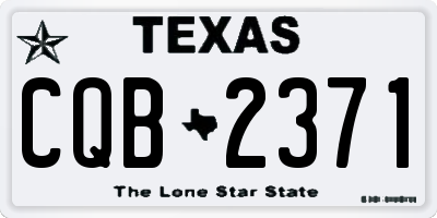 TX license plate CQB2371