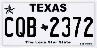 TX license plate CQB2372