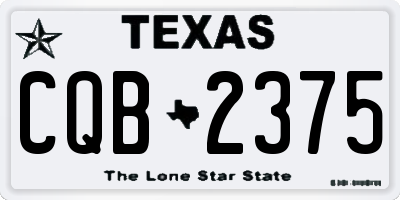 TX license plate CQB2375
