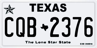 TX license plate CQB2376