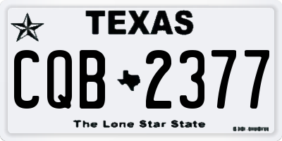 TX license plate CQB2377
