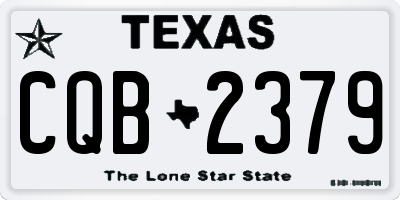 TX license plate CQB2379