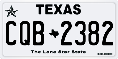 TX license plate CQB2382