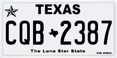 TX license plate CQB2387