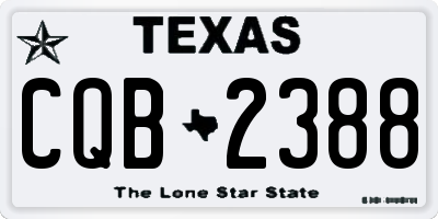 TX license plate CQB2388