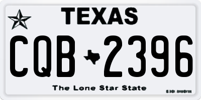 TX license plate CQB2396