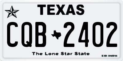 TX license plate CQB2402