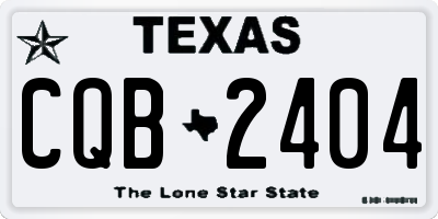 TX license plate CQB2404