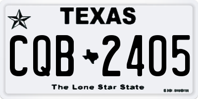 TX license plate CQB2405