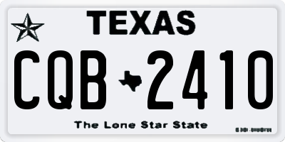 TX license plate CQB2410