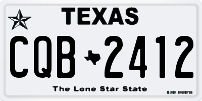 TX license plate CQB2412