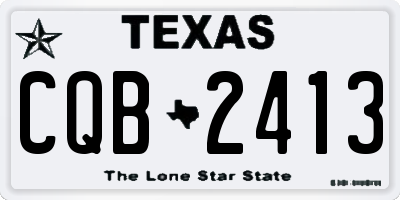 TX license plate CQB2413