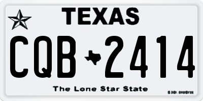 TX license plate CQB2414