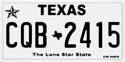 TX license plate CQB2415
