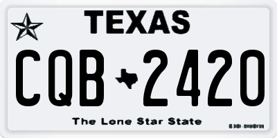TX license plate CQB2420