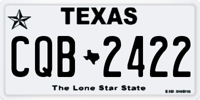 TX license plate CQB2422