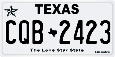 TX license plate CQB2423