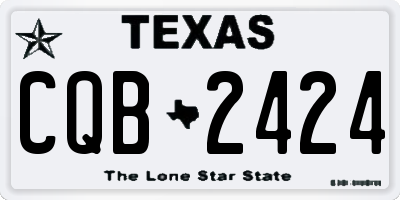 TX license plate CQB2424