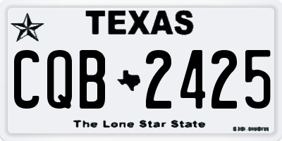 TX license plate CQB2425