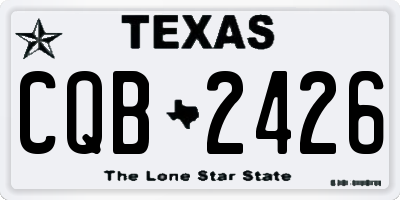 TX license plate CQB2426