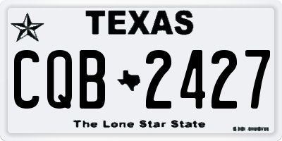 TX license plate CQB2427
