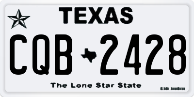 TX license plate CQB2428