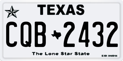 TX license plate CQB2432