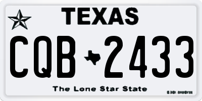 TX license plate CQB2433