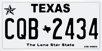 TX license plate CQB2434