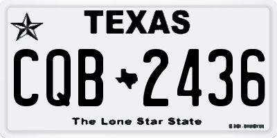 TX license plate CQB2436